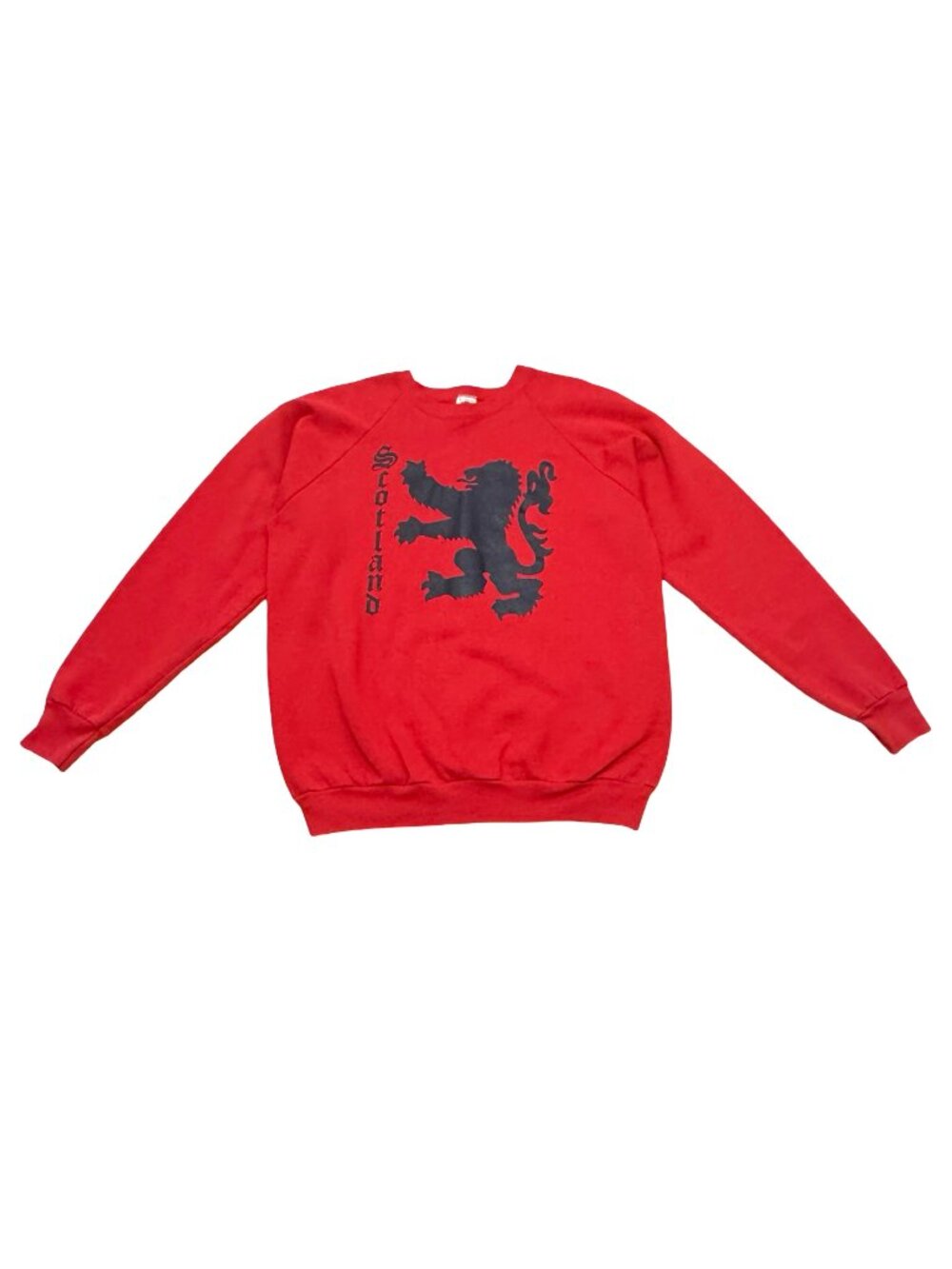 Vintage 1990s Scotland Lion Crest Crewneck Sweatshirt Made in USA Red XL